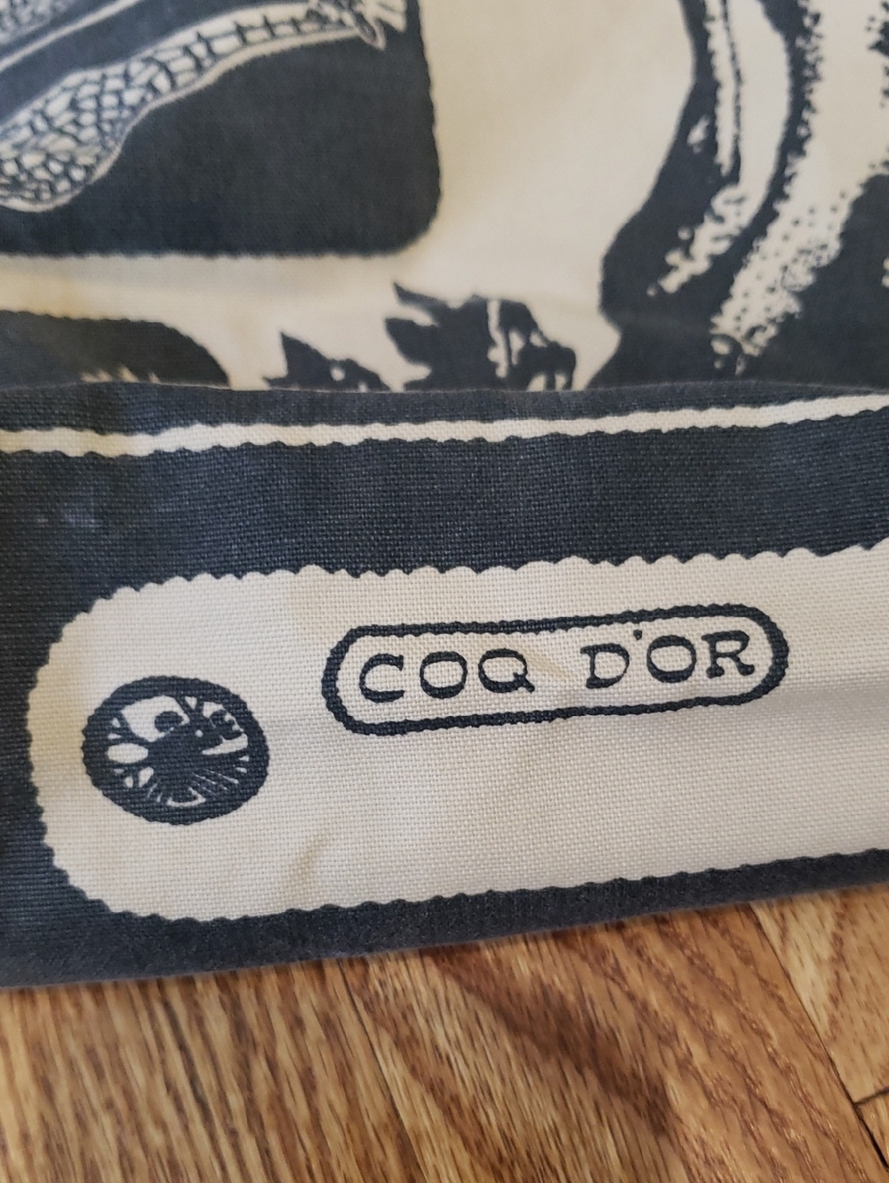 Hand Printed Giraffe Tote by COQ D'OR - 16"H X 12"W X 3" D - Picture 3 of 16
